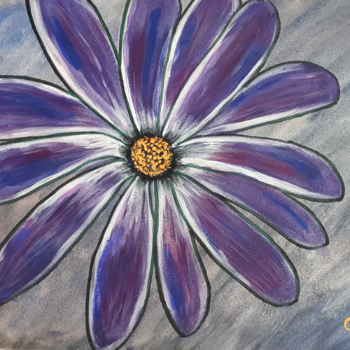 Oil on paper daisy 3