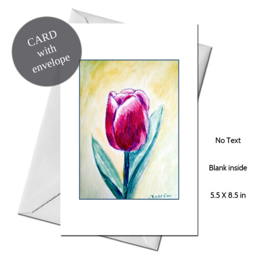 Carte de souhait imprimée Fleurs Tulipe