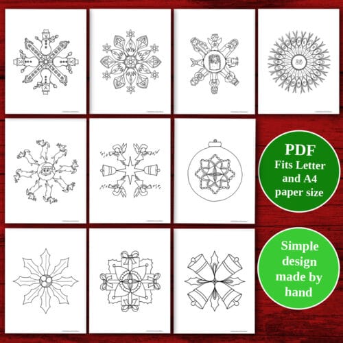 Mandalas à colorier de Noël