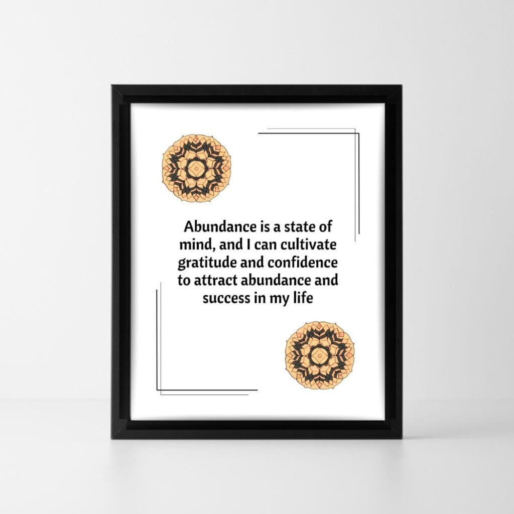 Positive affirmation Success and abundance